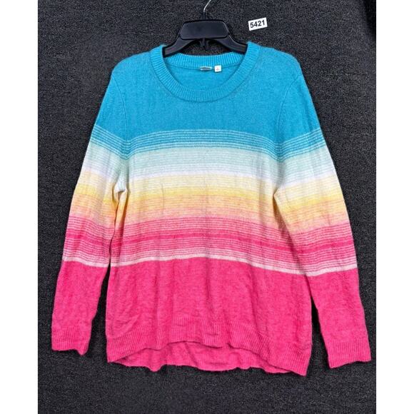 GAP Tunic Crewneck Rainbow SweaterWomens Size L Spaceday Blue Long Sleeve - Picture 1 of 6